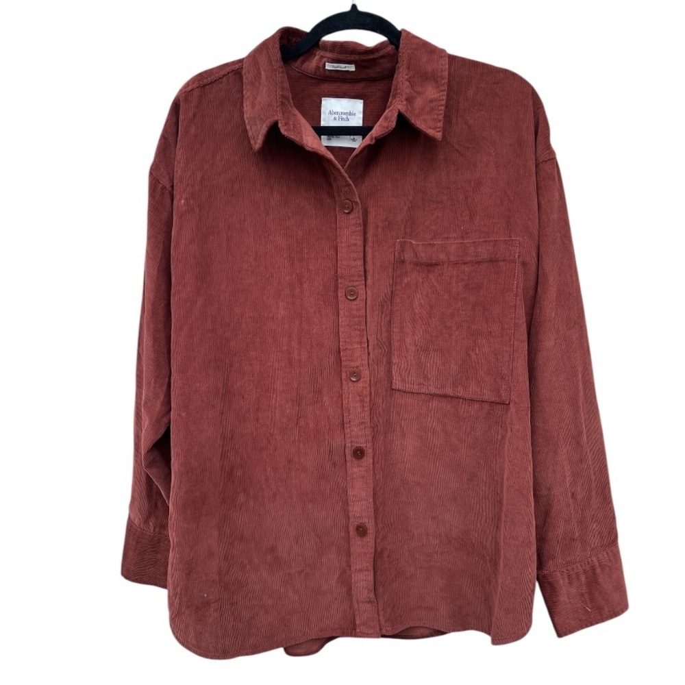 Abercrombie & Fitch Brown Corduroy Button Down Shirt Large